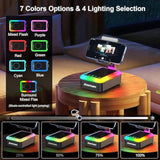 Gifts For Men Women, Cell Phone Stand With Bluetooth Speaker And Light, Portable Lanyard, Cool Tech Gifts For Dad Mom Husband, Unique Birthday Gift Ideas Black