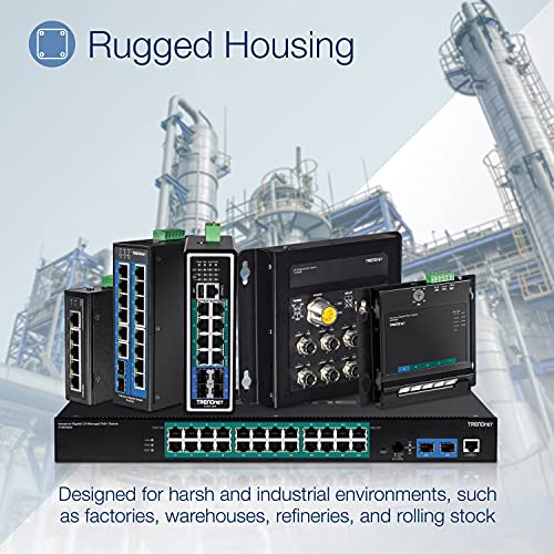 8-Port Industrial Gigabit Poe+ Din-Rail Switch, Ti-Pg80, 200W Poe Power Budget, 16Gbps Switching Capacity, Ndaa & Taa Compliant, Ethernet Splitter, Protection