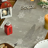 Church Xmas Trees Snowflakes Merry Christmas Table Runner, Bow Tie Kitchen Dining Table Decoration For Outdoor Home Party 13X72 Inch