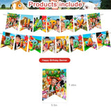 Zenon Farm Party Decorations,Superstars Zenon Farm Birthday Party Supplies Includes Banner - Cake Topper - 24 Cupcake Toppers - 18 Balloons, Blue