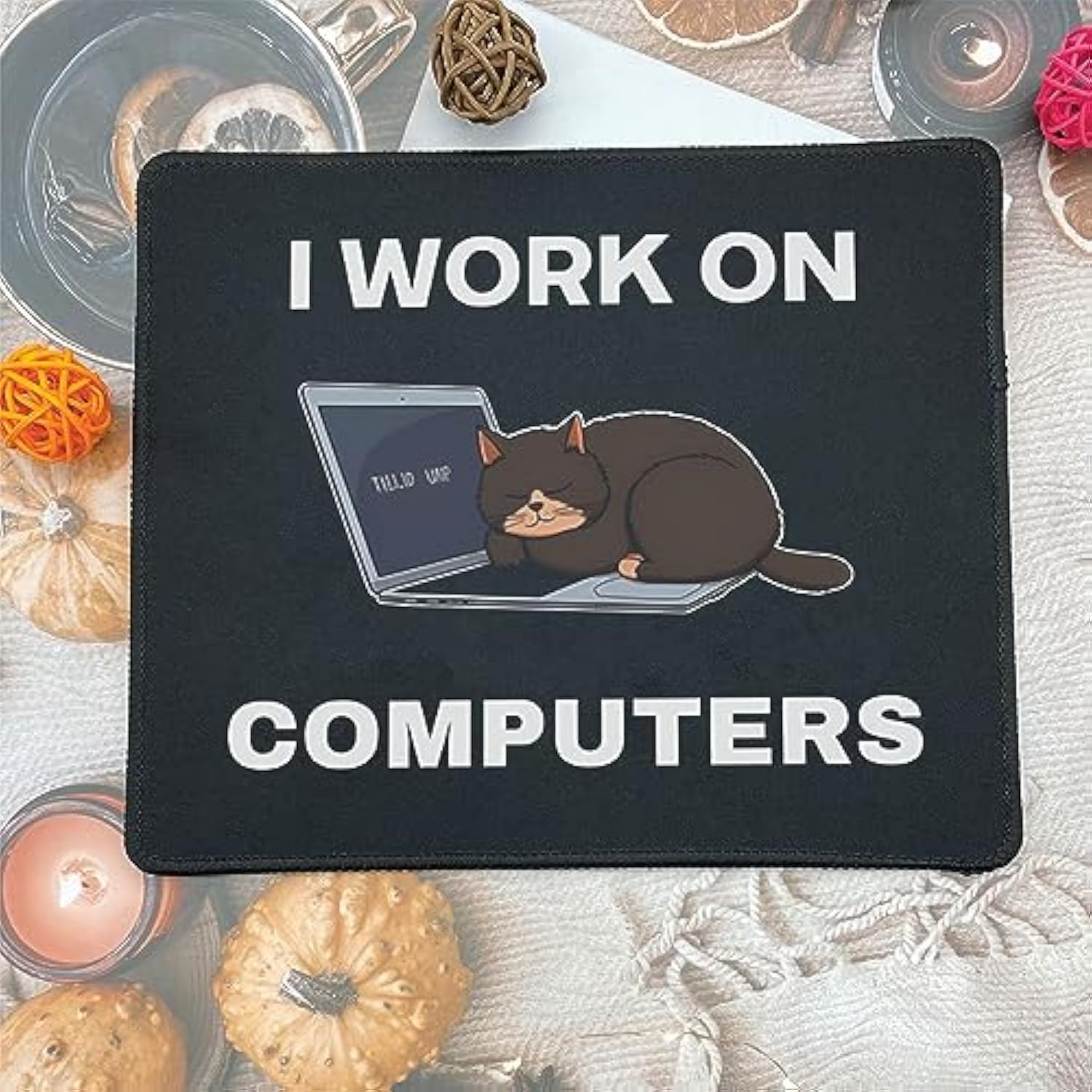 Funny Cats And Computers Funny Cat Mouse Pad For Pet Lovers - Cat Dad Gifts - Gift For Cat Owners, Animal Lovers - Cat Lover T-Shirt - Mouse Mat 9.5 Inch For Working, Gaming