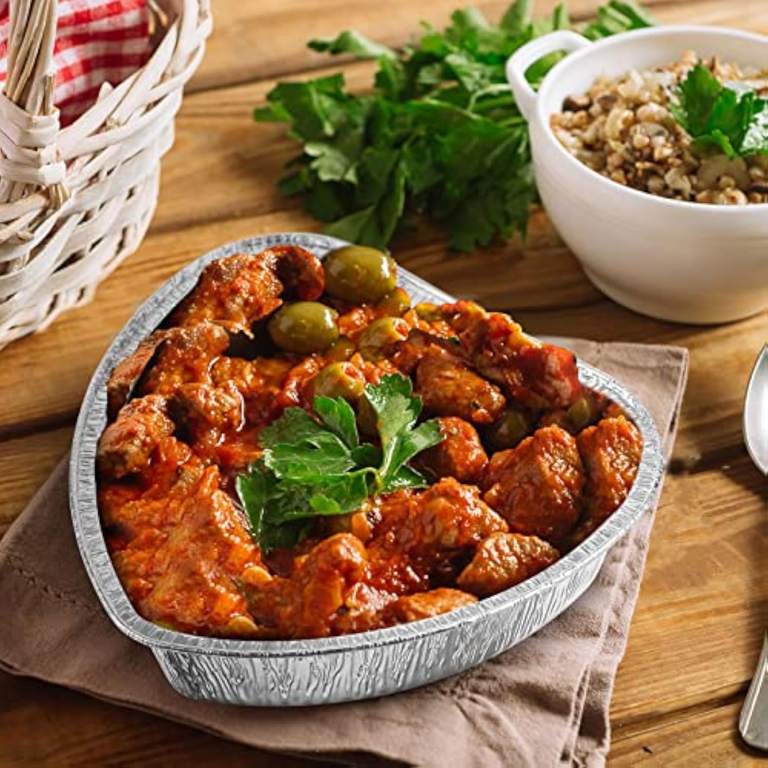 12 Pcs Valentines Day Heart Shaped Cake Pan With Lid Aluminum Foil Disposable Cupcake Baking Pan Heart Food Packing Muffin Tin Liner Pudding Cooking Cup For Mother'S Day Wedding (7.4 Inch)