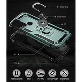 Dark Green Moto G Play 2023 Case with HD Screen Protector and Ring Stand