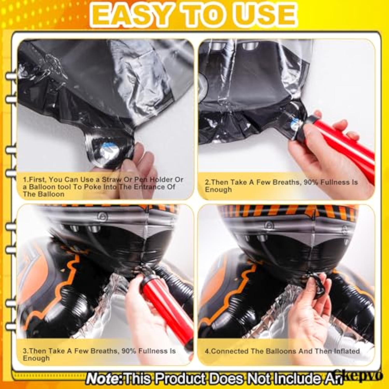 Excavator Balloon Construction Birthday Party Supplies Self Standing 4D Construction Balloons,Extra Large Construction Balloon For Construction Birthday Party Decorations (3D Digger)