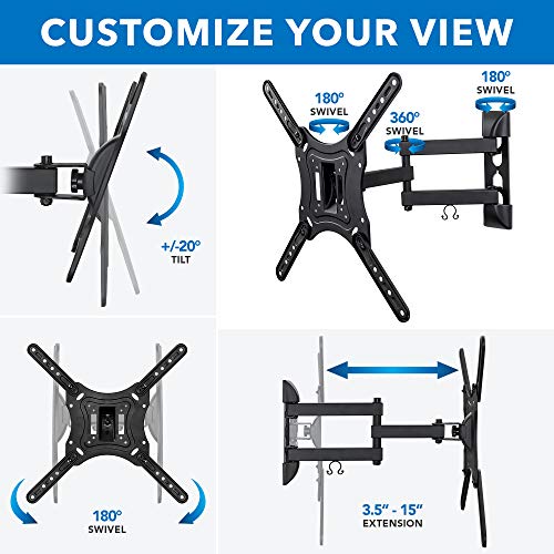Mount-It! Full Motion Articulating TV Wall Mount for 2355 Inch LED LCD OLED Flat Screen TVs