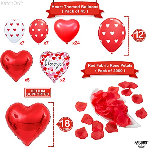 Teddy Bear I Love You Balloon Set, Pack of 55