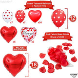 Teddy Bear I Love You Balloon Set, Pack of 55