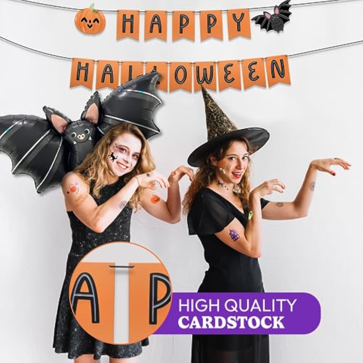 Bat Balloons - 42 Inch Halloween Bat Decorations - Bat Wall Decor - Ha