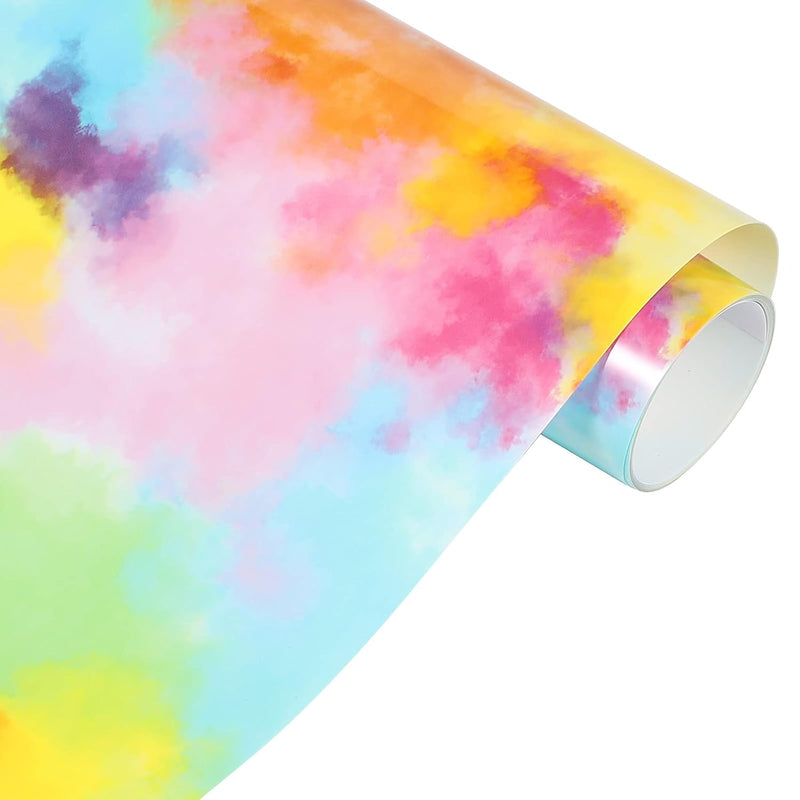 Rainbow Htv Vinyl Tie-Dye Heat Transfer Vinyl 10"X5Ft Vinyl Roll For Diy T-Shi