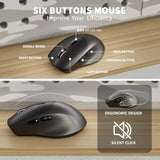 Wireless Keyboard And Mouse, Ergonomic Keyboard Mouse With Phone Holder, 2.4Ghz Cordless Keyboard Mouse For Mac, Windows, Pc, Laptop ?Black?