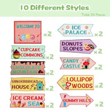 20 Pieces Candyland Party Decorations Candyland Trunk Or Treat Car Decorations Kit Candy Land Backdrop Signs For Halloween Christmas Party Decor (Cardstock)