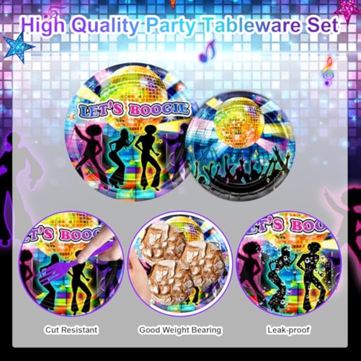 192 Pcs Disco Party Plates And Napkins Supplies 70'S Party Decorations Let'S Boogie Theme Party Tableware Kit For Birthday Baby Shower Favors, Serves 24