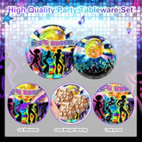 192 Pcs Disco Party Plates And Napkins Supplies 70'S Party Decorations Let'S Boogie Theme Party Tableware Kit For Birthday Baby Shower Favors, Serves 24