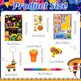 72 Pcs Mexican Fiesta Party Favors, Coloring Books & Crayons Set, Cinco De Mayo Pinata Goodie Bag Fillers, Day Of The Dead Craft Kit, Stickers, Tattoos For Taco Party & Holiday Celebrations