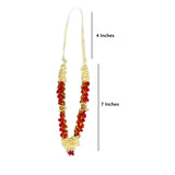 Small Artificial Pooja Mala For God Idol – Reusable Flower Garland, Indian Temple Decor, Accessories For Photo Frame Saawan Pooja Shringar Krishna Janmashtami Accessories (6 Inches) – Set Of 4