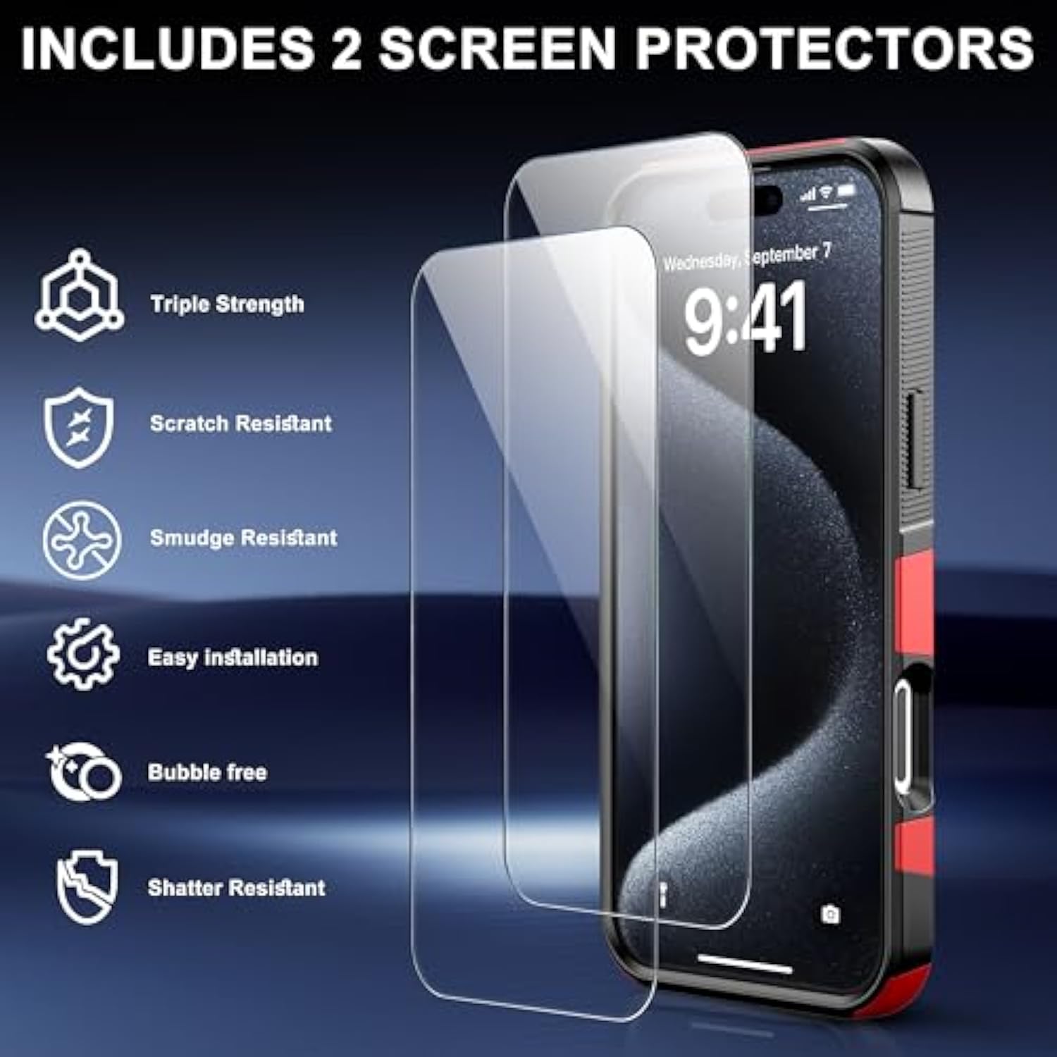 For Iphone 16 Case [Shockproof] [Dropproof] [Heavy Duty Protection] [Pocket-Friendly] Slim & Tough Non-Slip Protective Phone Cover For Iphone16 6.1Inch, Red