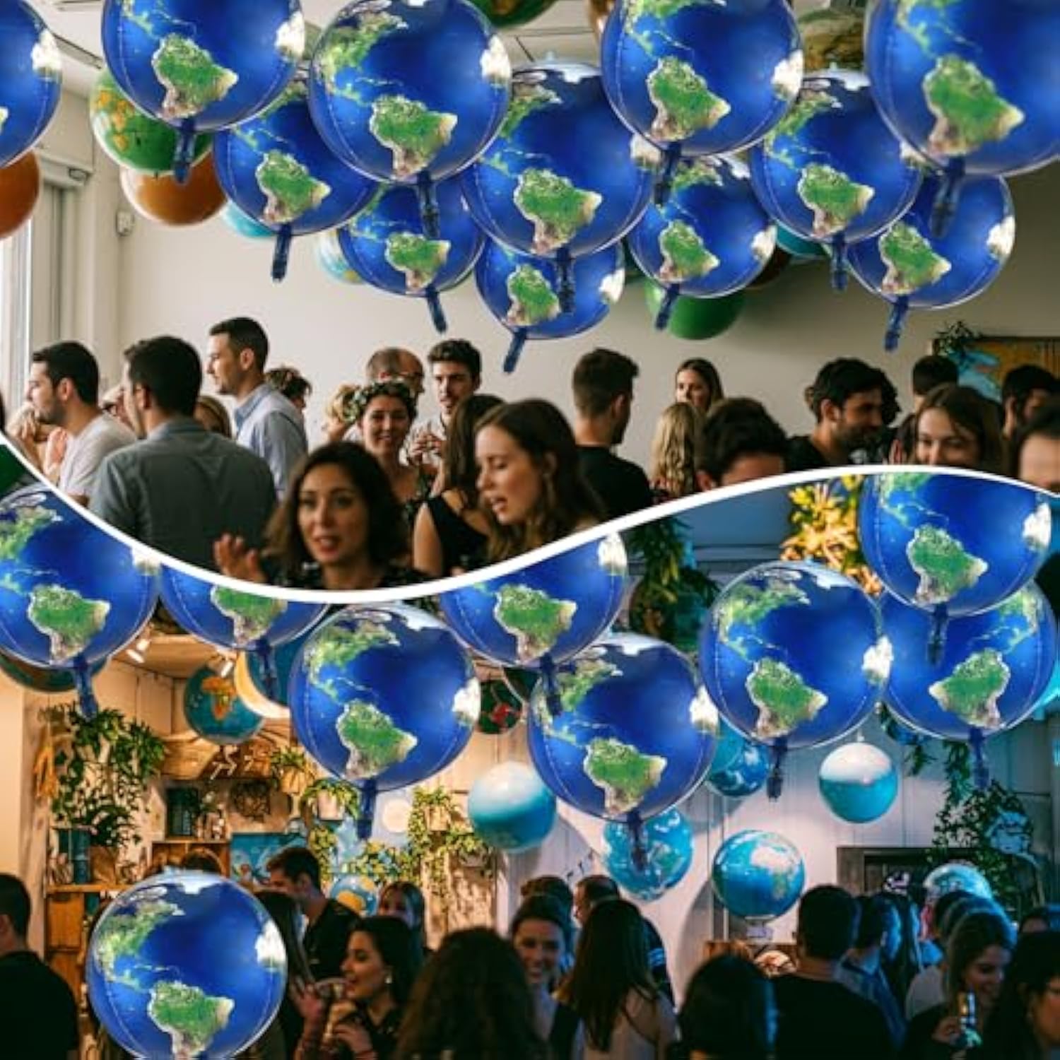 10 Pieces 22 Inch Earth Globe Balloons Sphere World Map Foil Balloons