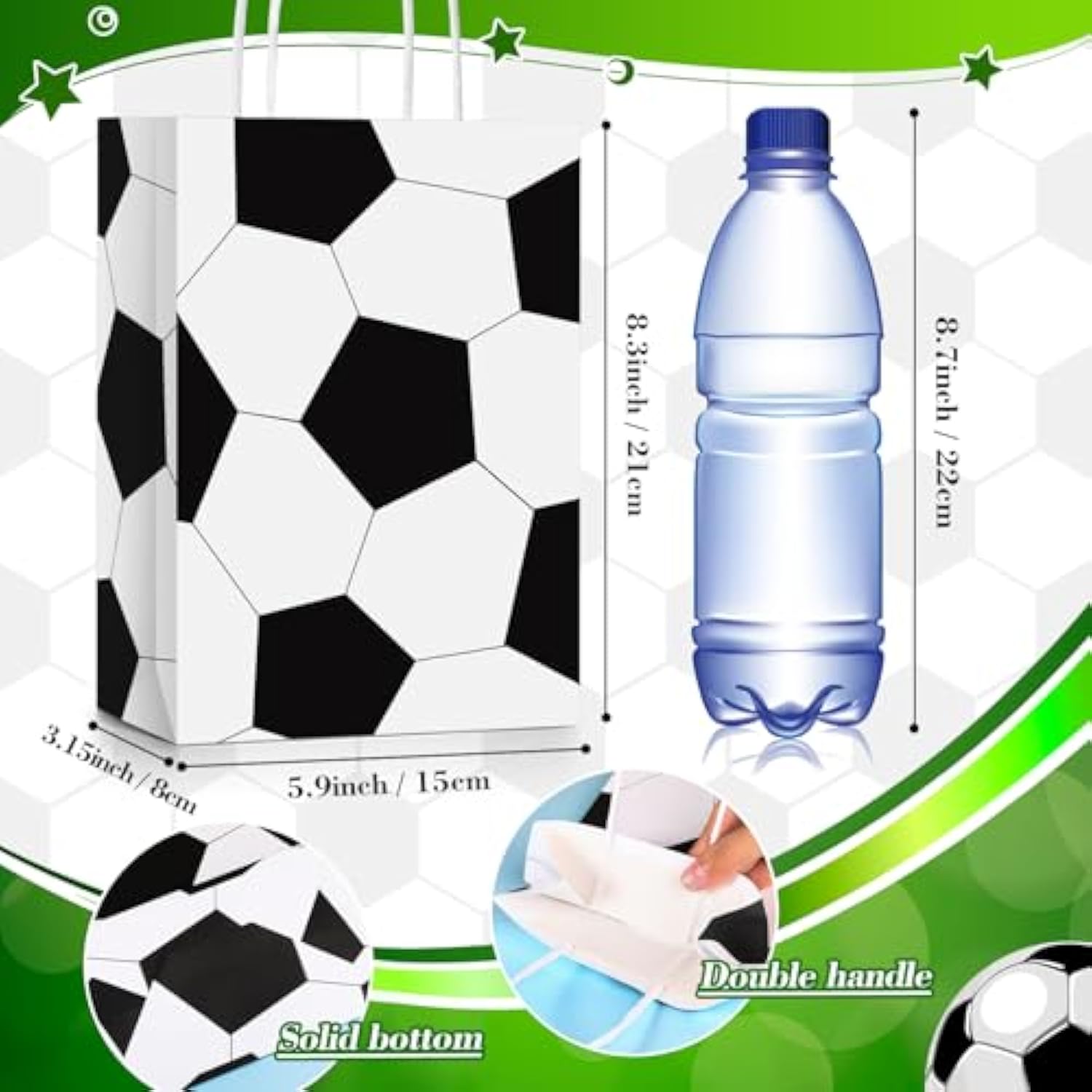 12 Pcs Sports Party Favor Bags Football Baseball Goodie Treat Gift Bags With Handles For Soccer Basketball Baseball Sports Themed Birthday Party Decoration Kids Baby Shower Supplies