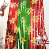 Red Green Foil Fringe Curtains for Christmas and New Year Party Backdrop