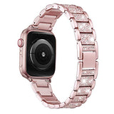 Bling Bands Compatible with Apple Watch Band 42mm/41mm/40mm Iwatch Series 11/10/9/8/7/6/SE/5/4/3/2/1, Women Metal Rhinestone Dressy Replacement