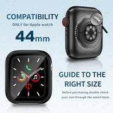Waterproof Case For Apple Watch Series Se2 Se 6 5 4 44Mm, Built-In Screen Protector With Tempered Glass [Touch Sensitive] Cover For Iwatch S6/S5/S4/Se 44Mm, Black