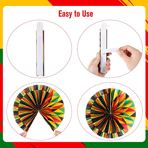 9 Pcs Juneteenth Kente Paper Fans Black History Month Decor,Classic