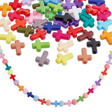 480pcs Colorful Acrylic Cross Beads for Jewelry Making, Bracelets, and Crafts