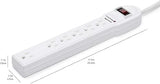 6 Outlet Surge Protector Power Strip 790 Joules 6FT Extension Cord with Circuit Breaker White