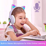 Wireless Over-Ear Headphones With Microphone, Bluetooth Cat Ear Headphones For