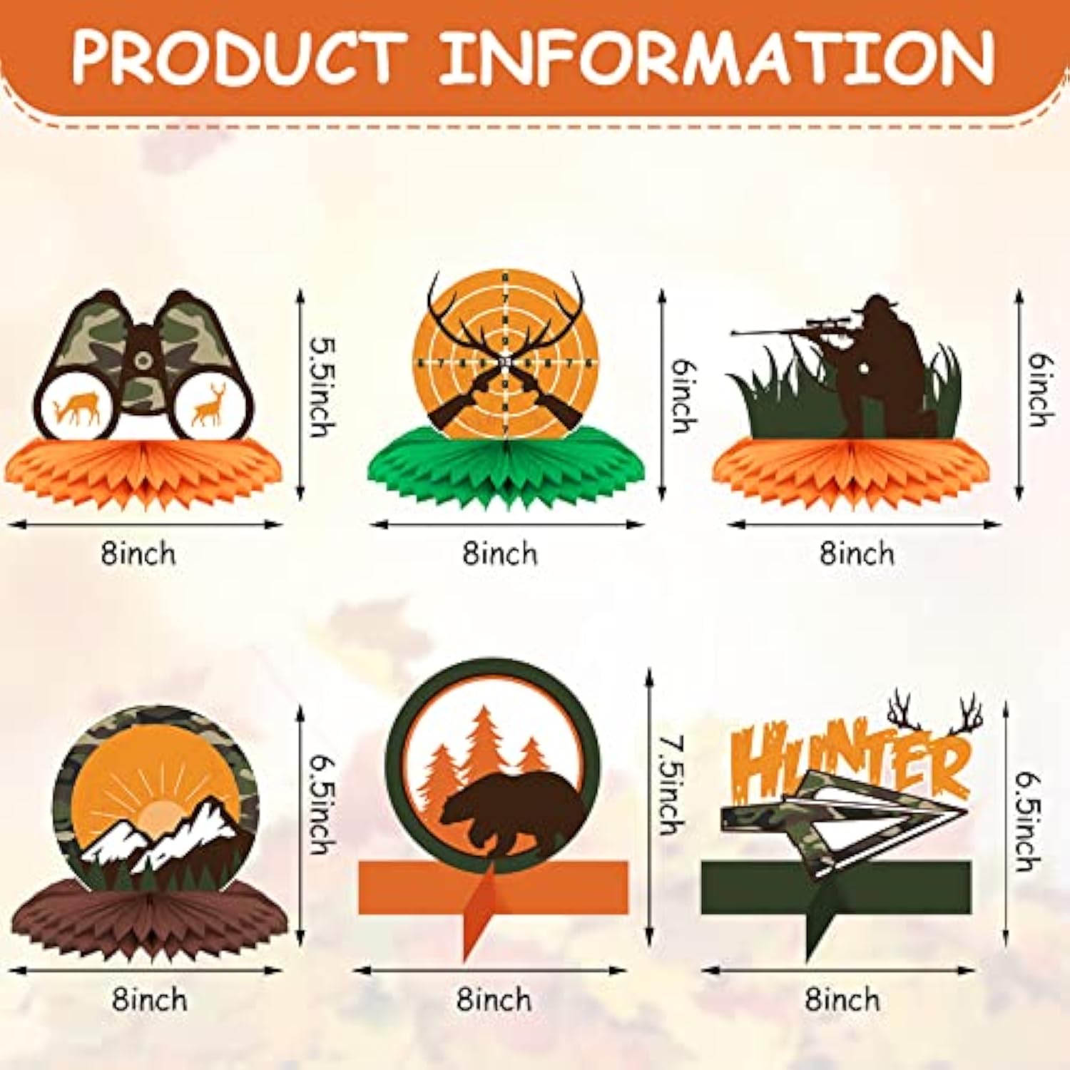 12 Pieces Hunting Birthday Decorations Hunting Table Centerpieces Camo