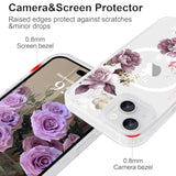 Clear Purple Floral Magnetic iPhone 15 Case
