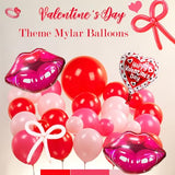 Sweetest day decorations with balloon garland arch & bow tie balloons Heart love XXOO Foil Balloons for her Valentines Day Romantic Special Night Engagements Proposals gals Galentines decorations