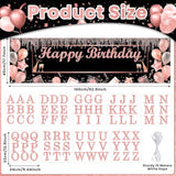 Personalized Birthday Banner Happy Birthday Party Decor Custom Diy Rose And Gold Black Birthdays Backdrop With Name Alphabet Letter Sticker Happy Birthdays Sign Party Supplies For Men Women
