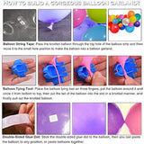 114pcs Rainbow Balloon Arch Kit, Multicolor Latex  Confetti Balloons for Party