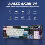 Ajazz Ak35I V4 Customizable Wireless Gaming Mechanical Keyboard, Wired/Wireless 2.4G/Bt, Gasket Structure, 10000Mah Battery, Full-Color Rgb, 1.14-Inch Color Screen, Knob, Multi-Function Keys.