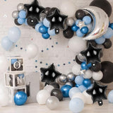 50-Pack 10-Inch Black Star Foil Balloons for Party and Wedding Decorations