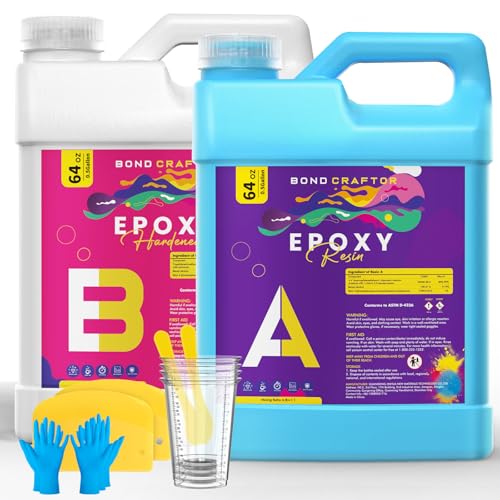 Epoxy Resin Kit 1Gallon, Clear Crystal Resina Epoxica Food Safe, Casting Resin For Art Craft, Jewelry Making, Diy
