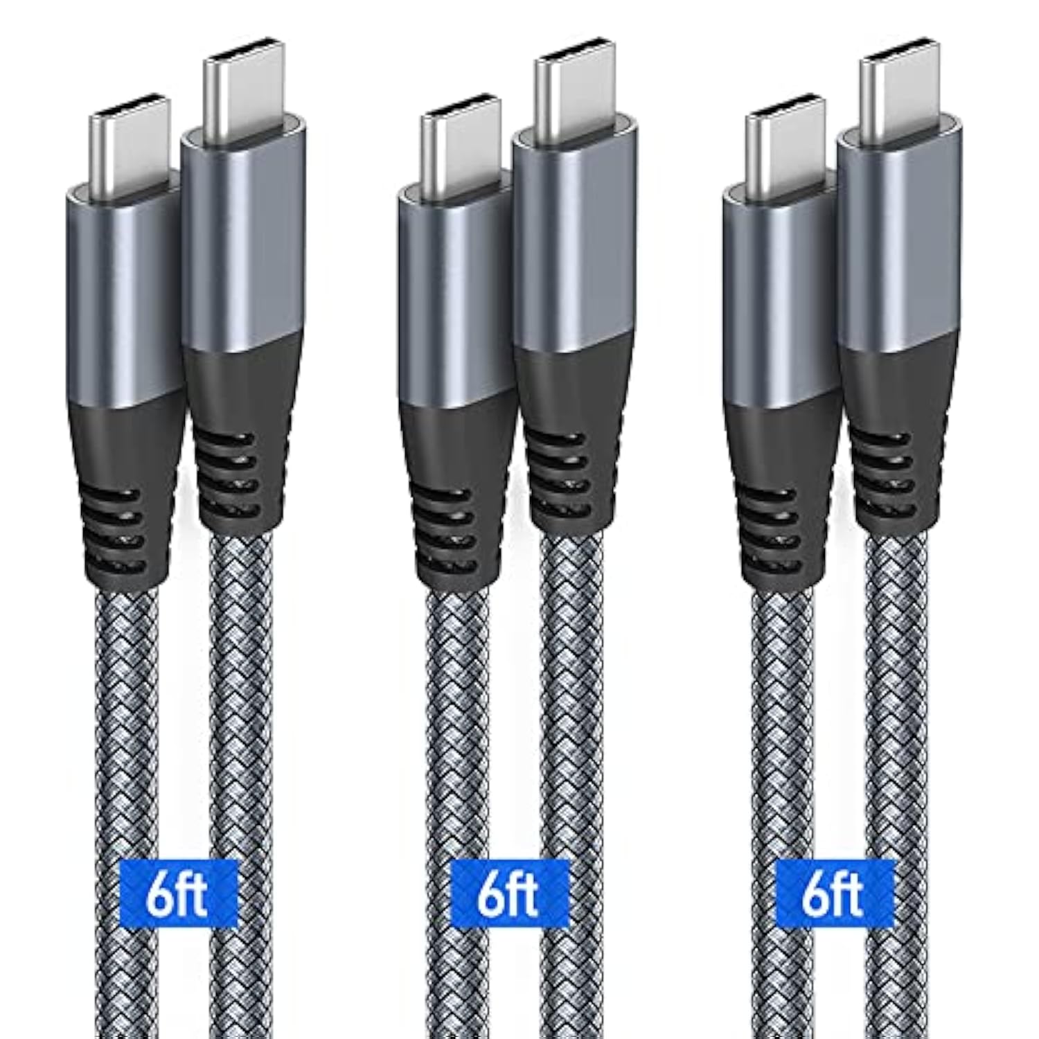 Usb C To Usb C Cable 6Ft 60W, 3Pack Usb C Cable, Pd Type C Charging Cable Fast Charging Compatible With Iphone 15, Macbook Pro, Ipad Pro, Galaxy S20 And Other Usb C Charger