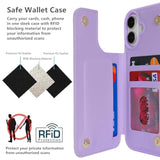 Premium Light Purple PU Leather Wallet Case with Card Holder for iPhone 6.3 Inch