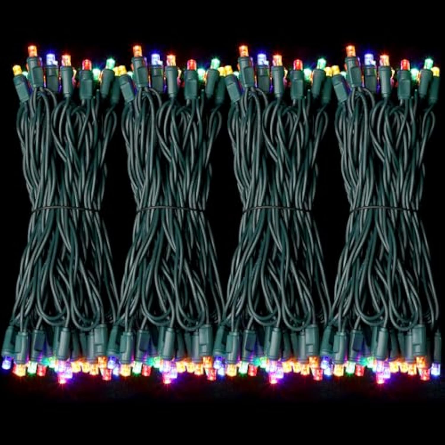 50Led String Lights,Led Christmas Lights,6" Spacing,Green Wire,Multicolor,Commercial Grade