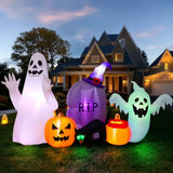 8FT Halloween Inflatable Ghost Cat Pumpkin