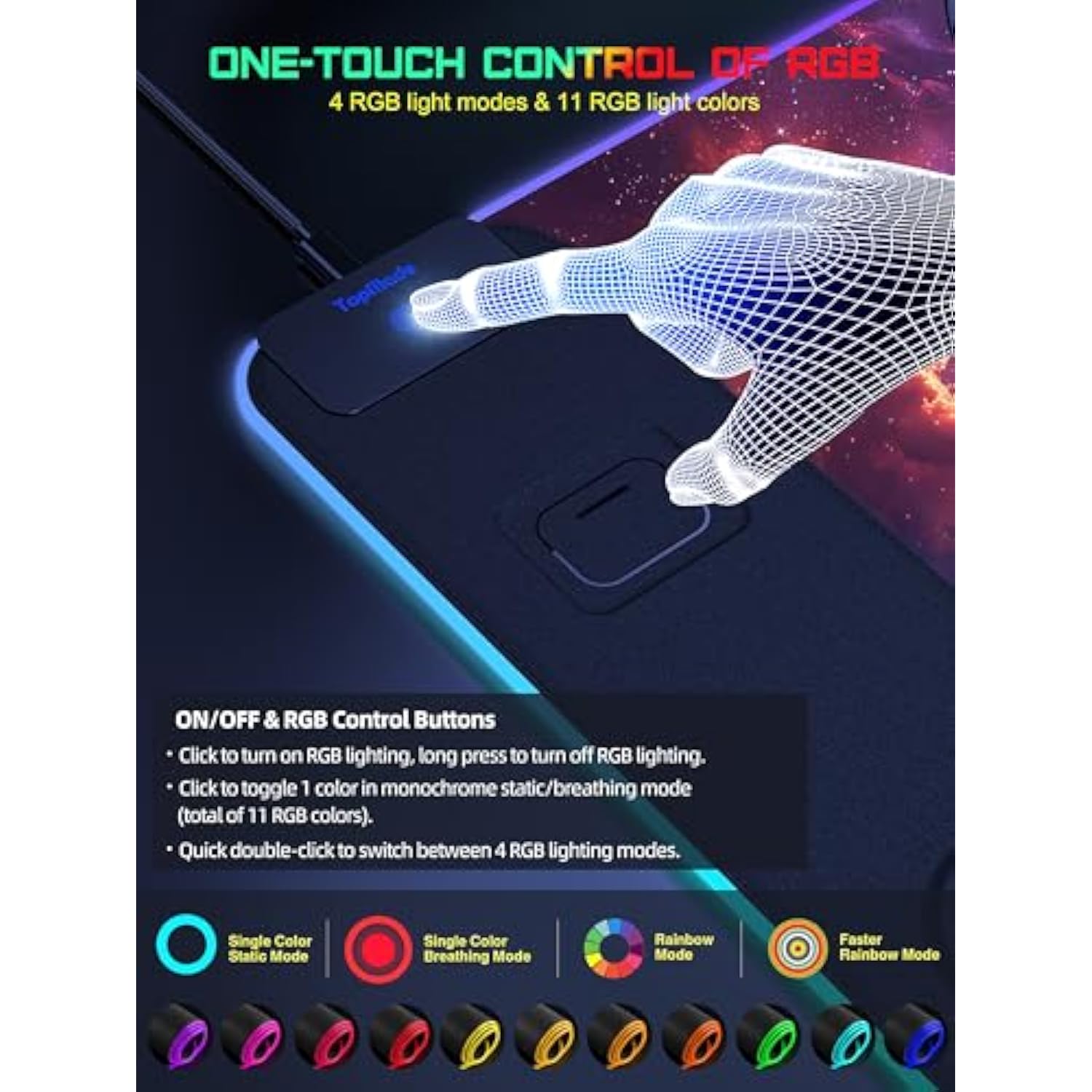 Rgb Gaming Mouse Pad With 15W Wireless Charging, 31.5” X 15.8” Xxl Large Desk Mat Home Office Keyboard Pad For Desk, Waterproof Mousepad With Smooth Surface, Non-Slip Base, Galaxy Nebula