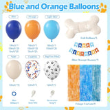 129Pc Blue and Orange Balloon Arch Kit Birthday Baby Shower Party Decor