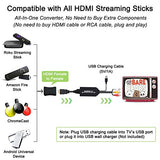 HDMI to RCA Cable, HDMI to RCA Converter Adapter Cable, 1080P HDMI to AV 3RCA CVBs Composite Video Audio Supports for Fire Stick, Roku, Chromecast,