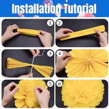 20pcs Orange Tissue Paper Pom Poms Flowers Balls for Party Wedding Decoration