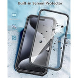 For Iphone 15-Pro-Max Phone Case 6.7", Built-In Screen Protector & Kickstand & Belt-Clip Heavy Duty Military Grade Shockproof Protection Rugged Case - Black
