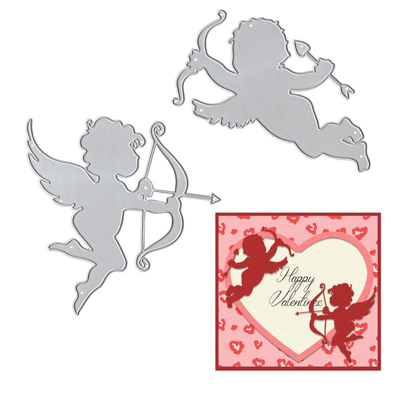 Valentine Cupid Arrow Background Metal Cutting Dies For Card Making, L