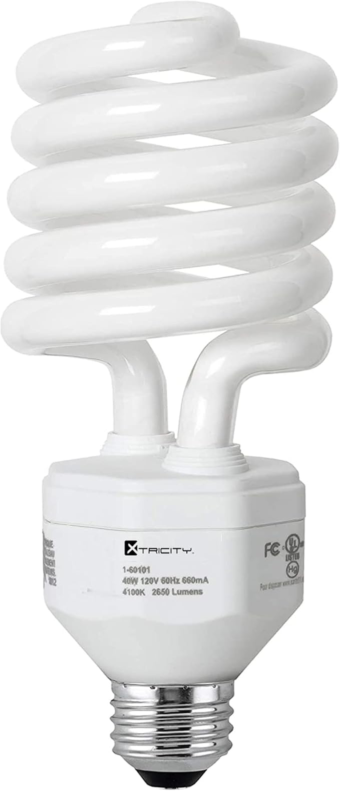 40W T4 Spiral CFL Light Bulb 150W Equivalent 4100K Cool White 2650 Lumens E26 Medium Base