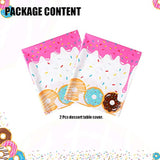 2 Pcs Donut Dessert Theme Party Plastic Table Cover Birthday Party Decorations