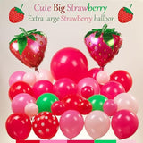 120 Pcs Strawberry Balloon Garland Kit Large Mylar Strawberry for 1st Birthday